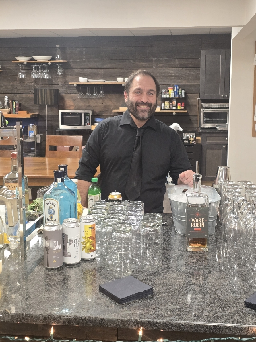 Bartender ready for event service